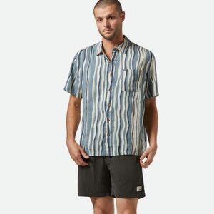 NWT Brixton CRU Slub Relaxed Button Up Short Sleeve Shirt Men's size L